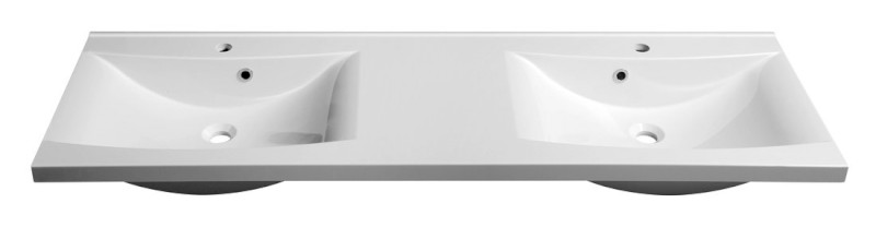 LUCIOLA dvojumyvadlo, litý mramor, 150x48cm, bílá 50154