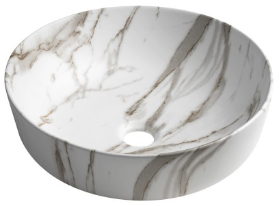 RONDEA keramické umyvadlo na desku Ø 41cm, bianco carrara AR445BC