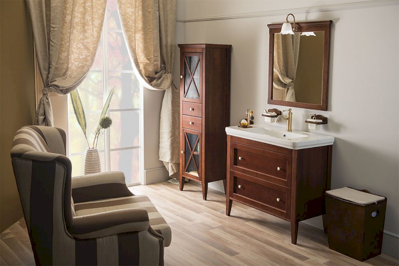 CROSS umyvadlová skříňka 85x81x47cm, 2x zásuvka, buk CR391