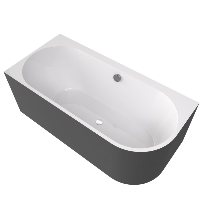 ASTRA L MONOLITH asymetrická vana 160x75x60cm, bílá/carina 33611M.41