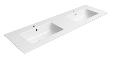 PURA keramické dvojumyvadlo Slim 142x46cm, bílá ExtraGlaze 8889111