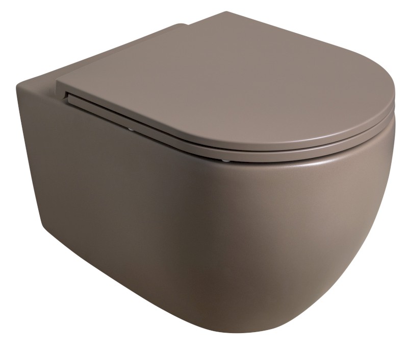 INFINITY závěsná WC mísa, Rimless, 36,5x53cm, taupe 10NF02005-2H