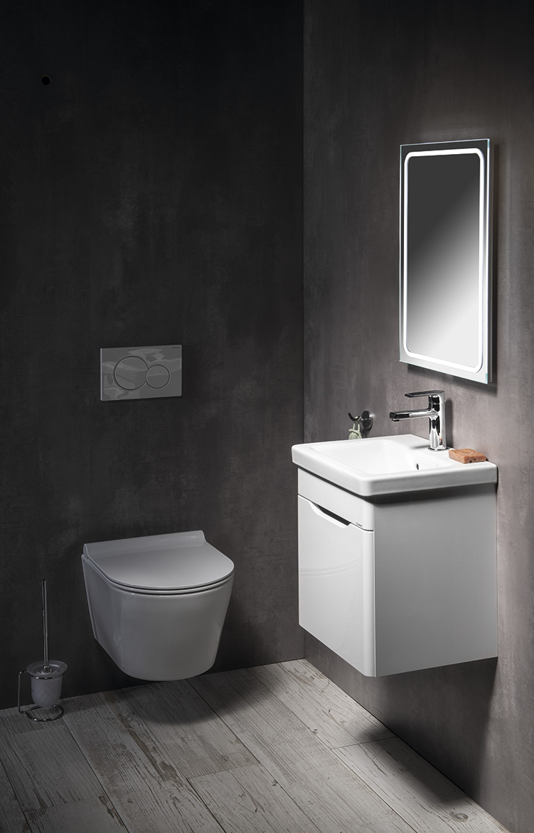 ELLA umyvadlová skříňka 37,5x43x34cm, 1x dvířka, levá, bílá EL040-3030