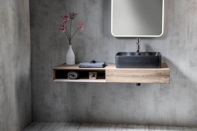 MORIAN umyvadlová skříňka 120x14x48cm, dub, pravá MR113