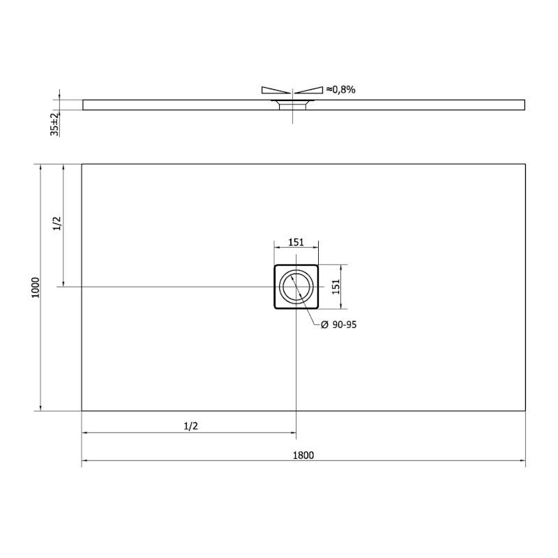 FLEXIA vanička z litého mramoru s možností úpravy rozměru, 180x100cm 72917