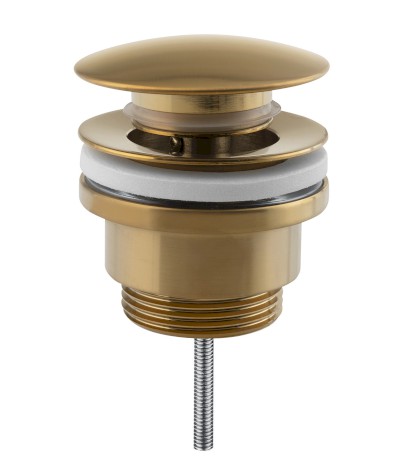 Umyvadlová výpust 5/4“, click-clack, velká zátka, 10-55mm, zlato mat CV1002GB