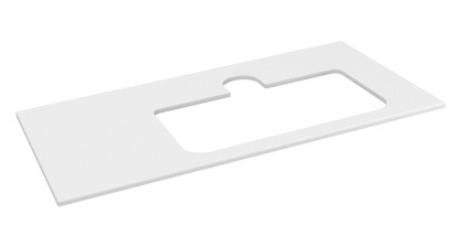 BRAHEA deska rockstone s otvorem 96,6x51,5cm, pravá, bílá mat BT097-0101-R