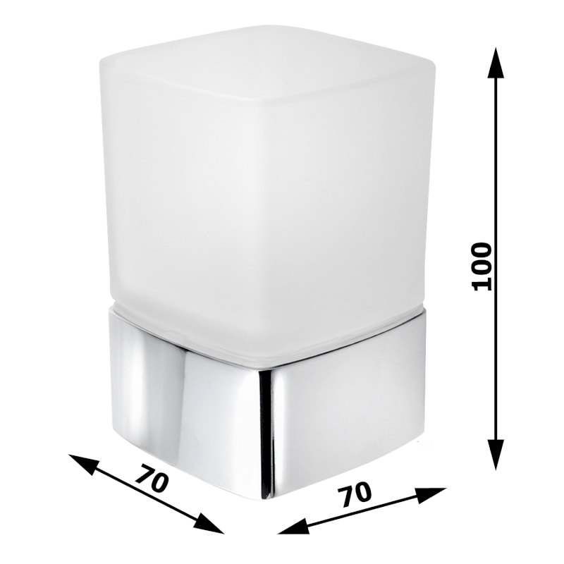 LOUNGE sklenka na postavení, mléčné sklo, chrom 549813