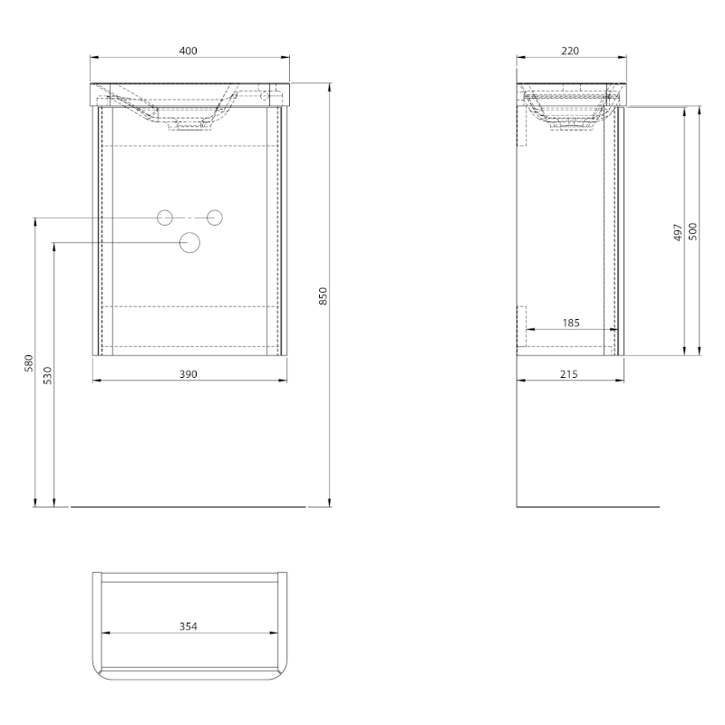 ZORBA umyvadlová skříňka 39x50x21,5cm, siena LT113-4242