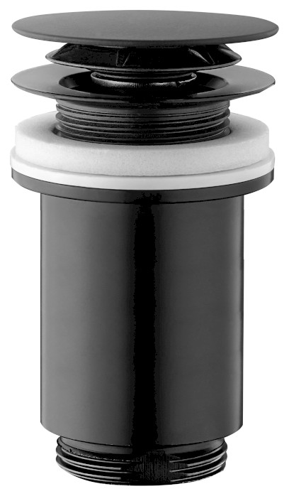 Umyvadlová výpust 5/4“, click-clack, velká zátka, max 80mm, černá mat 7533.370.5X