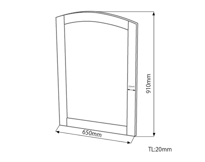 RETRO zrcadlo v dřevěném rámu 65x91cm, starobílá 1685
