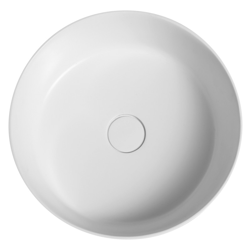 THIN umyvadlo na desku, Rockstone, Ø 38 cm, siena/bílá mat WN548-42