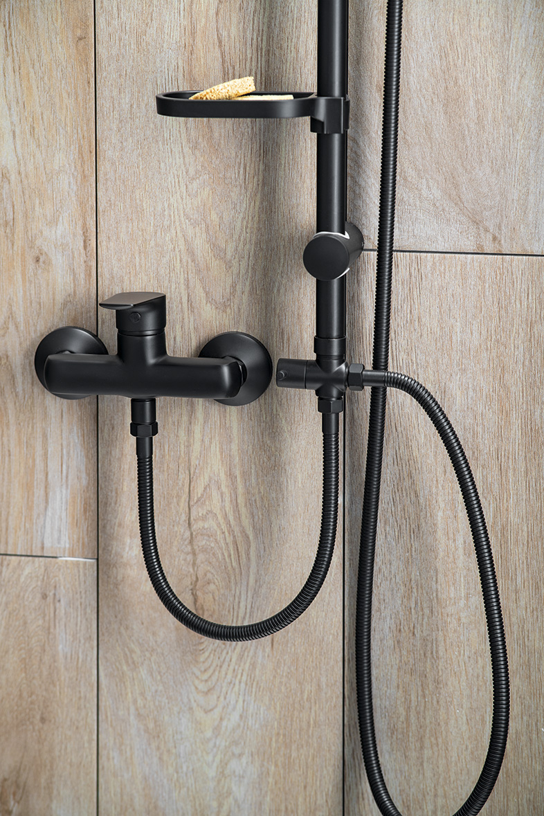 Mýdlenka na sprchovou tyč 25mm, ABS/černá mat NDSL435-2