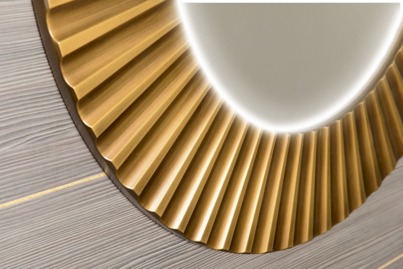 PRIDE STRIP kulaté zrcadlo s LED osvětlením v rámu ø 75cm, bronz PD754