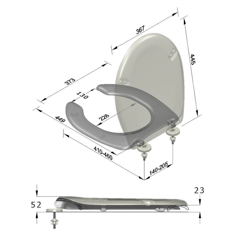 HANDICAP WC sedátko pro handicapované, bílá 1010