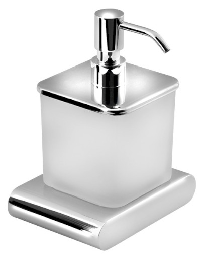 FLORI dávkovač mýdla, 300ml, mléčné sklo, chrom RF019