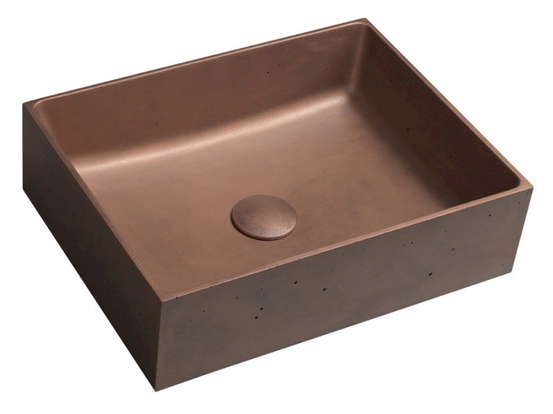 FORMIGO betonové umyvadlo na desku, 47,5x36,5cm, měď mat FG120
