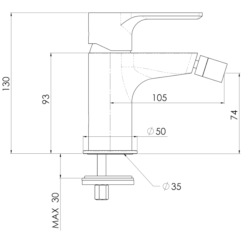 PAX stojánková bidetová baterie, bílá mat XA03/14