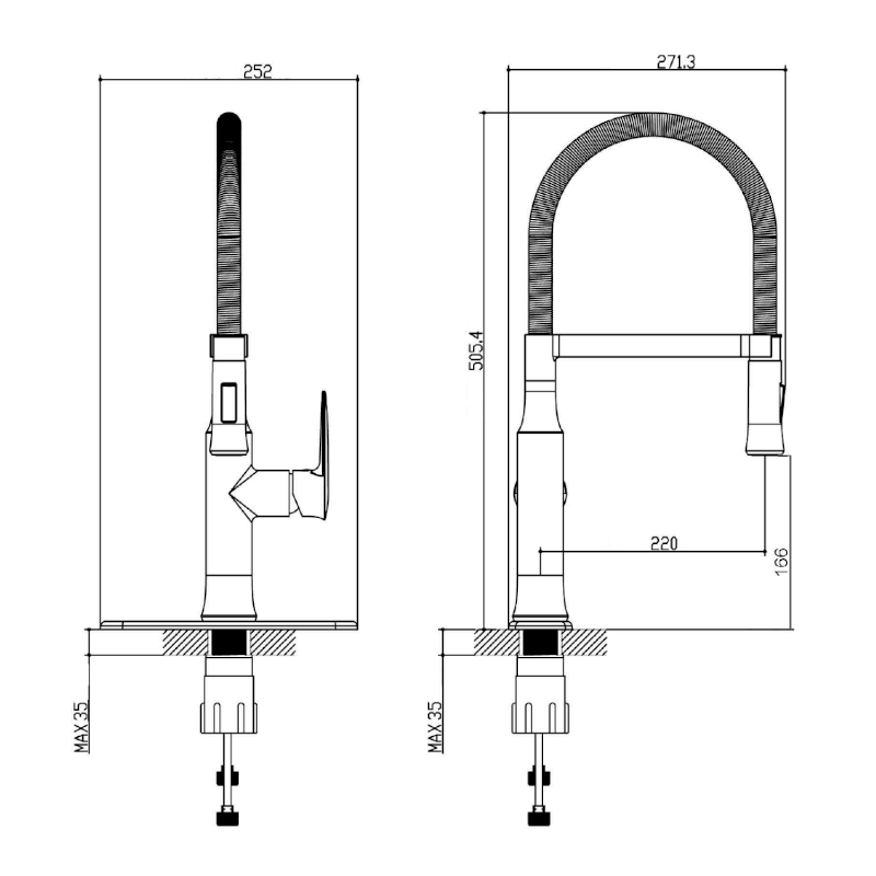 JESSY stojánková dřezová baterie se sprškou, chrom 1105-62