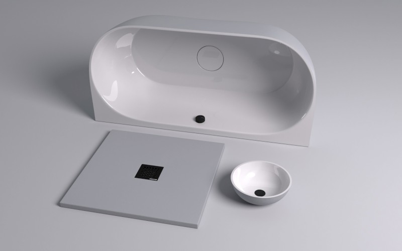 FLEXIA vanička z litého mramoru s možností úpravy rozměru, 120x100cm, šedá mat 71563.31