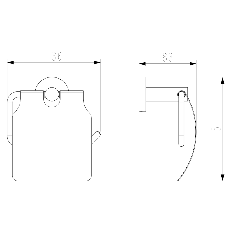 X-ROUND držák toaletního papíru, s krytem, chrom XR732