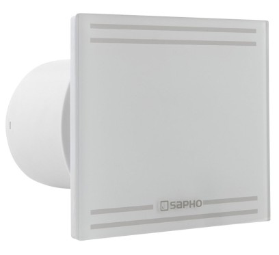 GLASS koupelnový ventilátor axiální s časovačem, 8W, potrubí 100mm, bílá GS102