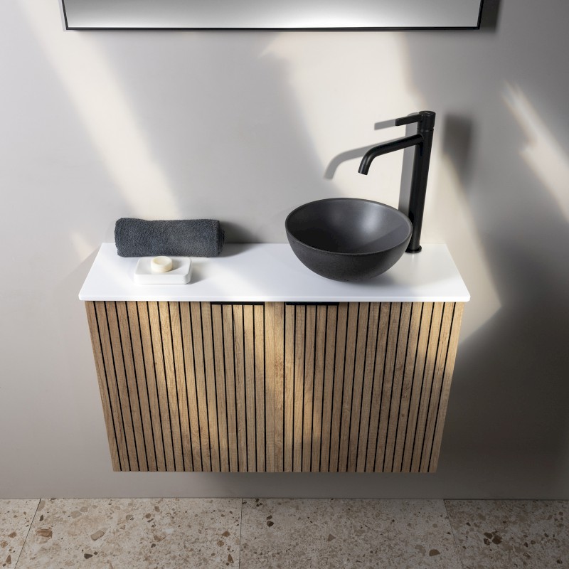 MINOR betonové umývátko na desku, Ø 26cm, růžová mat MR26021