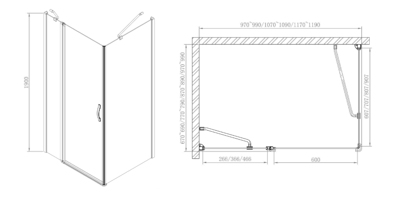 ONE boční stěna 700 mm, čiré sklo GO3570