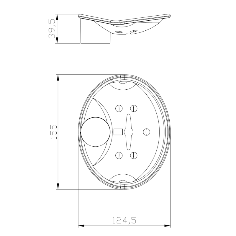 Mýdlenka na sprchovou tyč 25mm, plast SK080