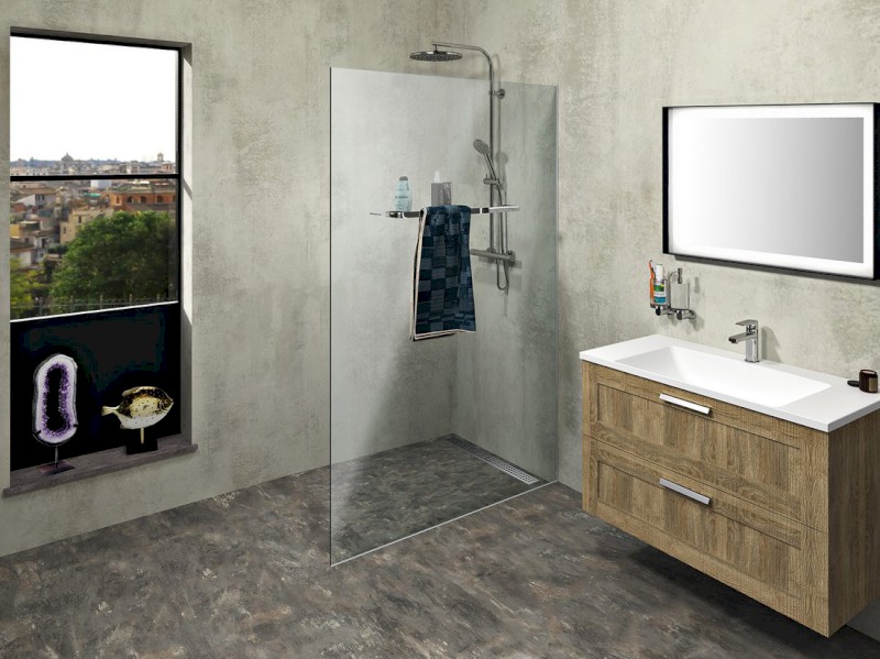 ARCHITEX sada pro uchycení skla, podlaha-stěna, max. š. 1200mm, leštěný hliník AL2112