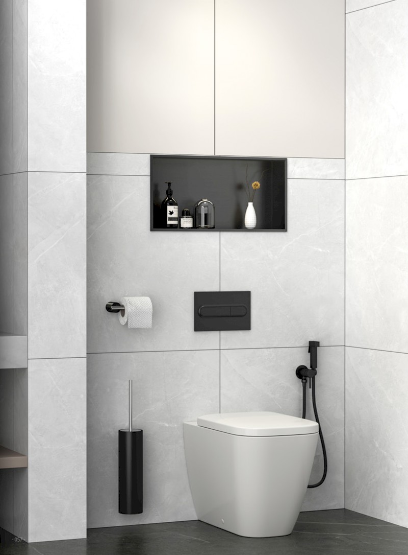 DENBO zapuštěná police do obkladu, 510x270mm, nerez, gun metal 1301-53B