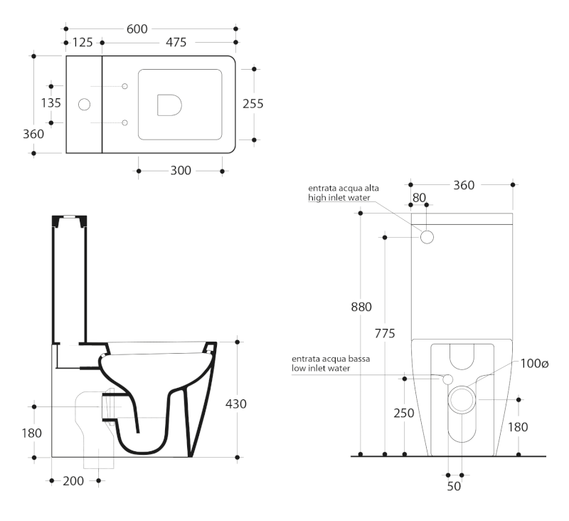 FLO-EGO nádržka k WC kombi, bílá 318101