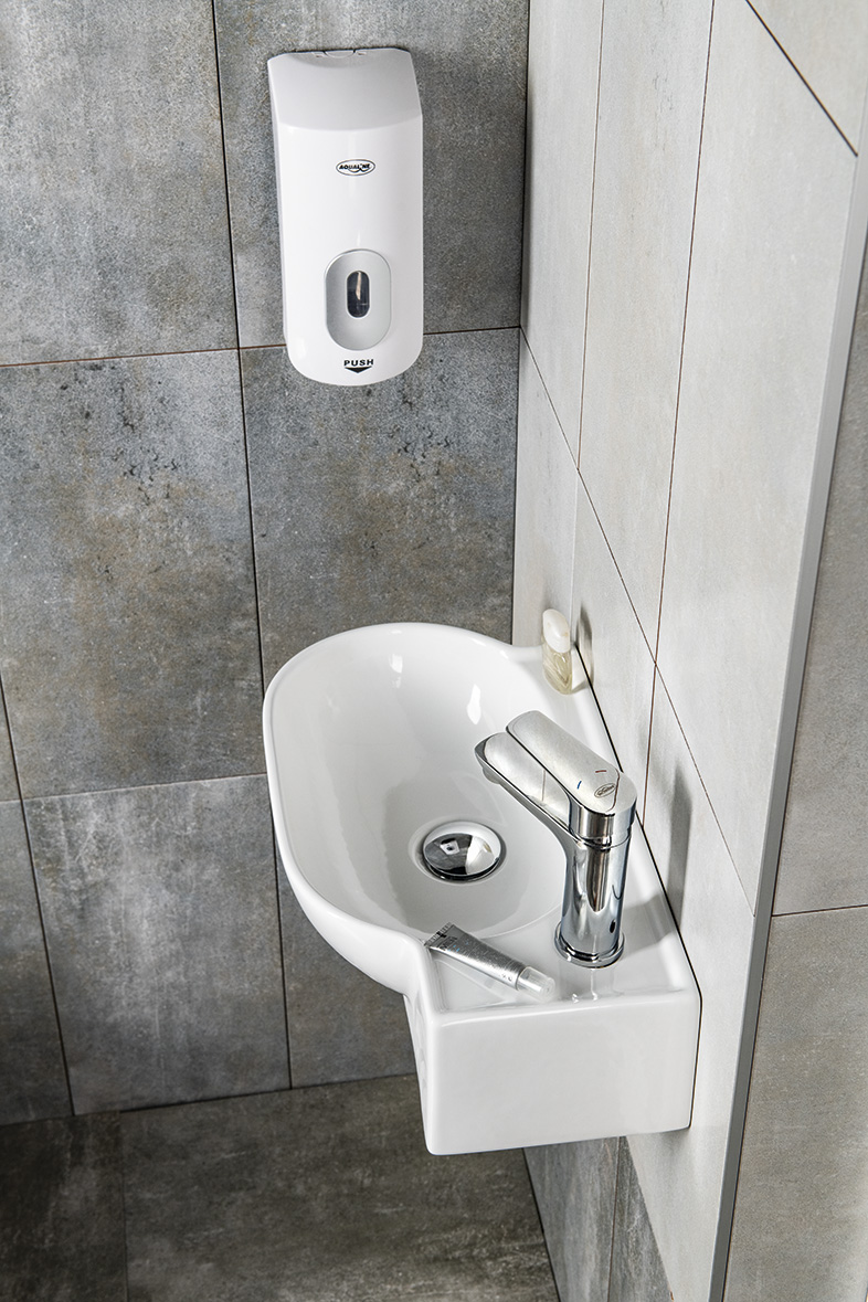 YUMO keramické umývátko rohové 45x28cm, bílá 3045