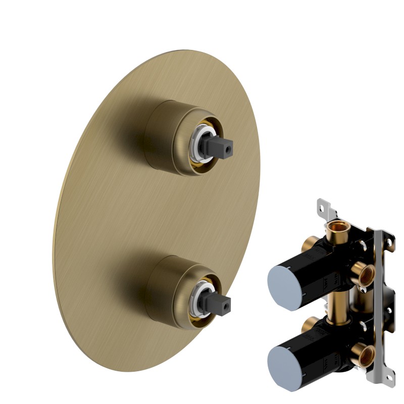 ULTRAMIX tělo podomítkové sprchové baterie, 3 výstupy, otočný přepínač, zlato mat UT044G-1