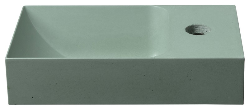 PICCOLINO betonové umývátko 30,8x17cm, baterie vpravo, zelená mat PK30523