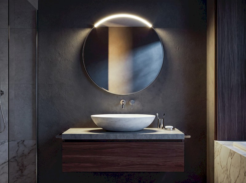 MOON LED svítidlo 6,5W, 230V, 431x12x22mm, R300mm, chrom SL-2211/60