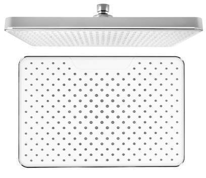 Hlavová sprcha, 205x305mm, silikon trysky, ABS/chrom/bílá SK152