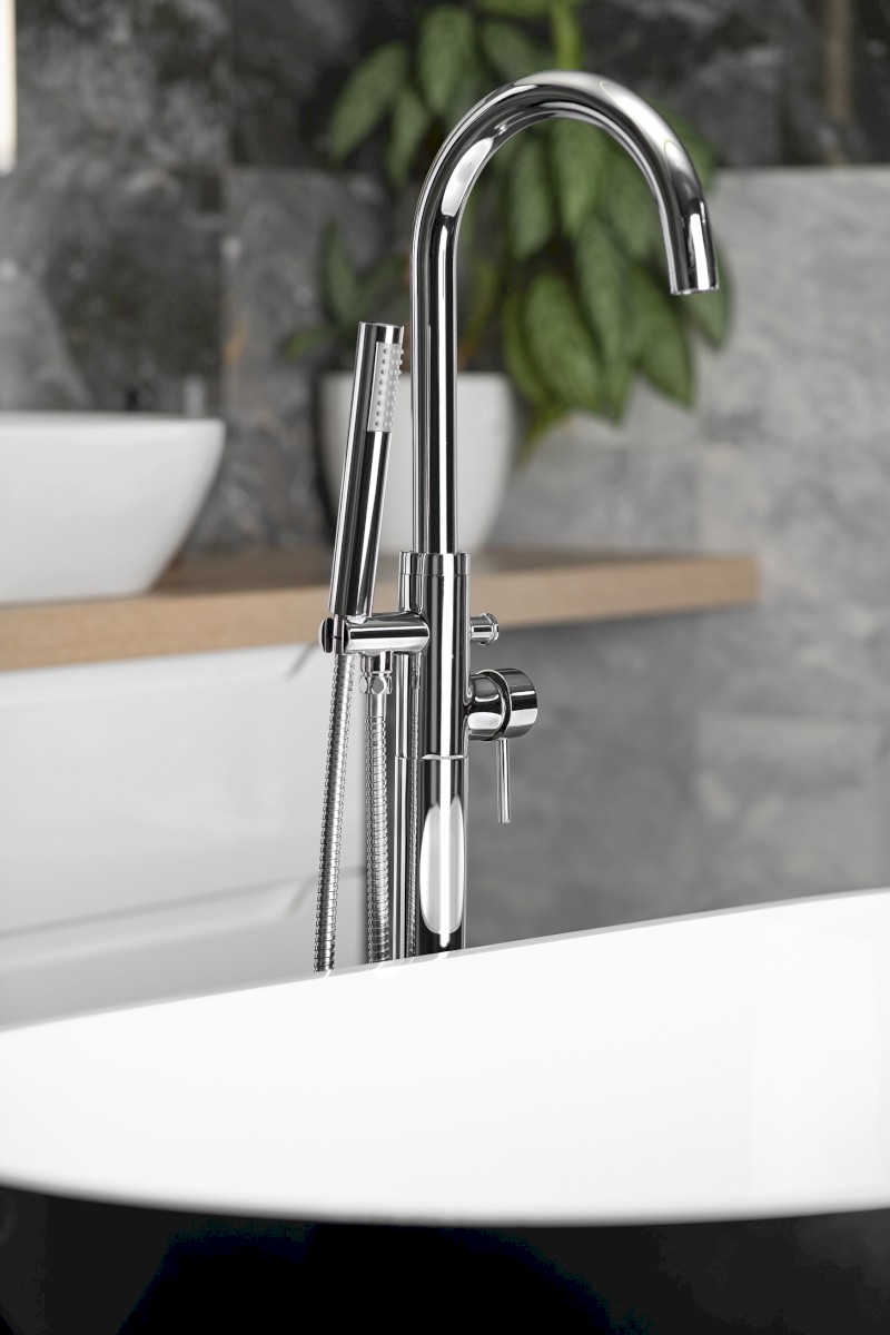 CETO vanová baterie s připojením do podlahy, chrom BV357