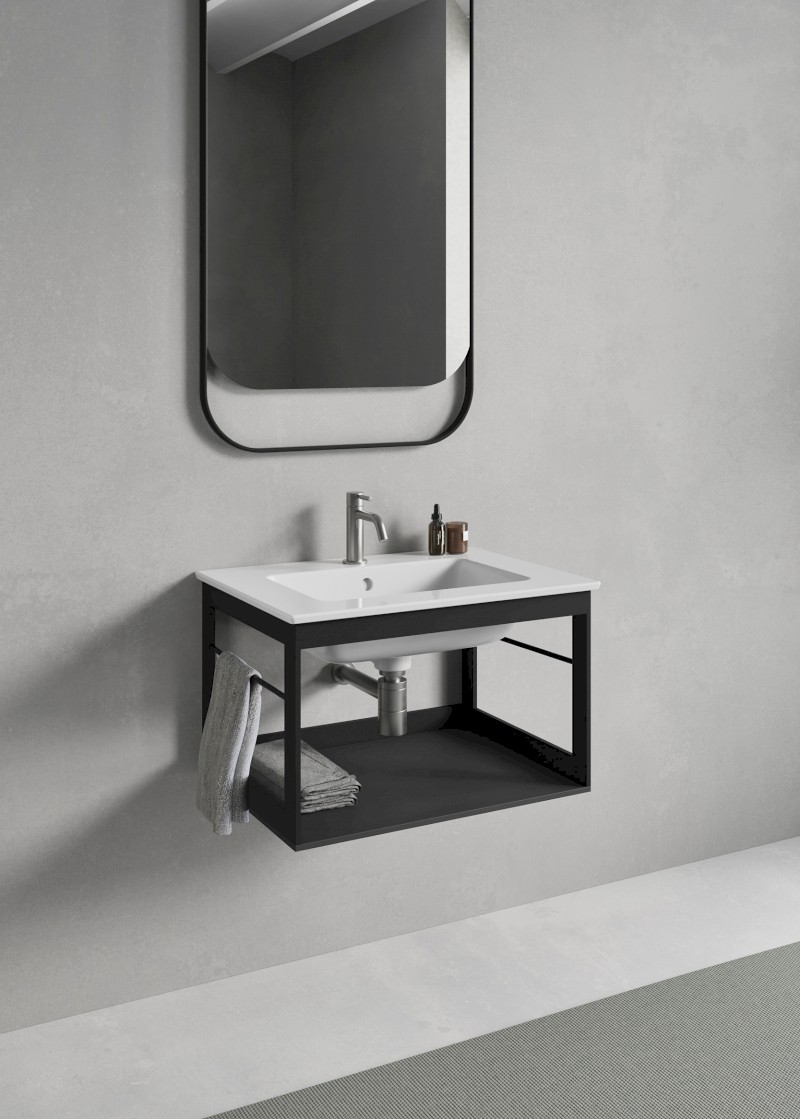 PURA konstrukce pod umyvadlo 62x46cm, černá mat MSP6228