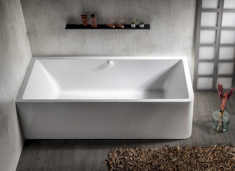 MARLENE CURVE L MONOLITH obdélníková vana 185x85x63cm, bílá 71607MCL