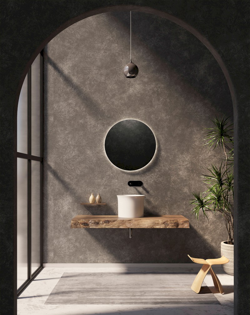 THE NEW YORKER keramické umyvadlo na desku vysoké, průměr 40cm, bílá mat 564401