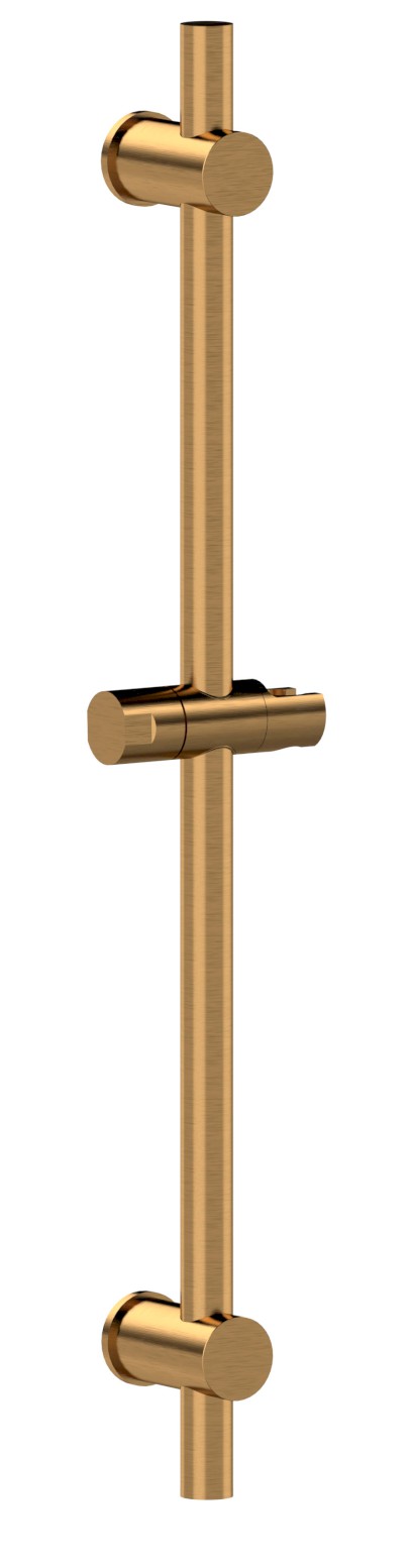 Sprchová tyč, posuvný držák, kulatá, 700mm, zlato mat SC019