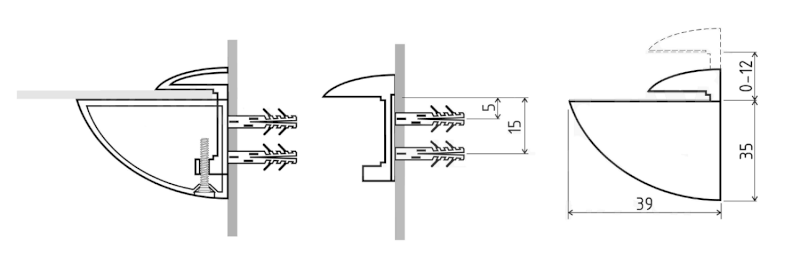 TUCAN držáky poličky max 12mm, pár, chrom TU039