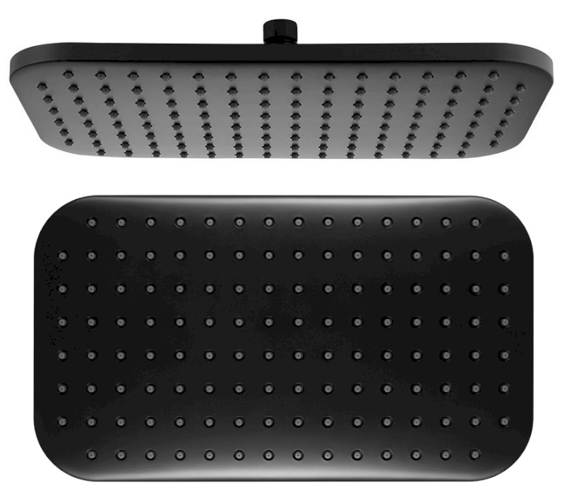 Hlavová sprcha, 200x350mm, ABS/černá mat SC296