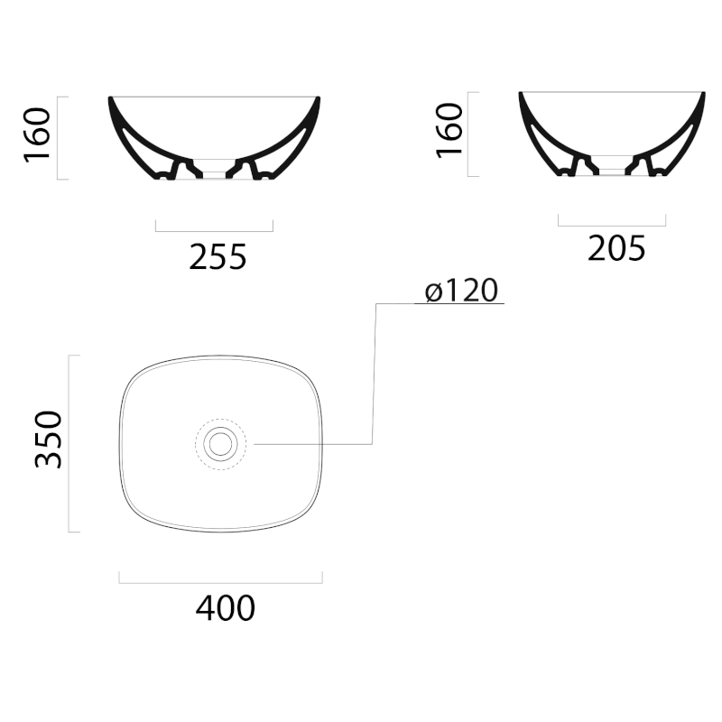 NUBES keramické umyvadlo na desku 40x35cm, bílá ExtraGlaze 978511