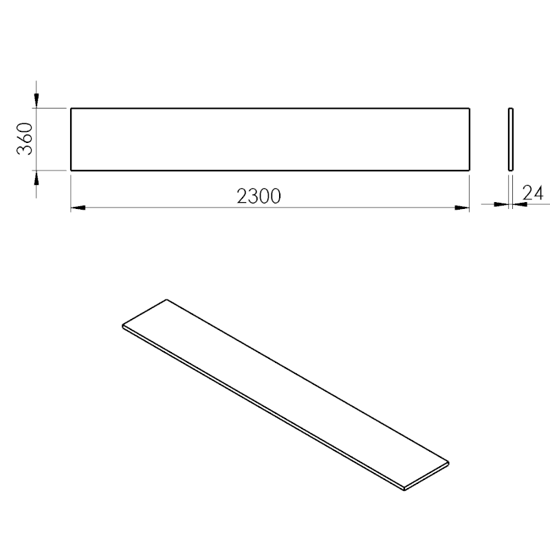 PLATO deska Rockstone 2300x24x360mm, bílá mat PL236-0101