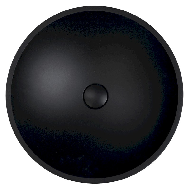 TELICA skleněné umyvadlo na desku Ø 42cm, černá mat TY181B