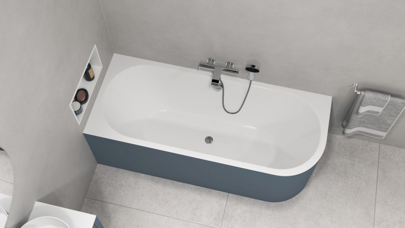 VIVA L MONOLITH asymetrická vana 170x75x60cm, bílá/siena 70119M.42