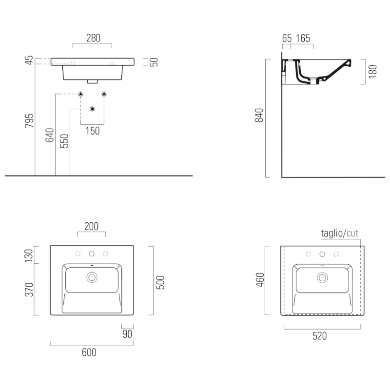 NORM keramické umyvadlo 60x50cm, bílá ExtraGlaze 8635111