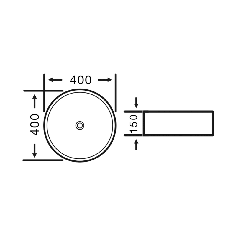 Keramické umyvadlo na desku, Ø 40cm, bílá 40150